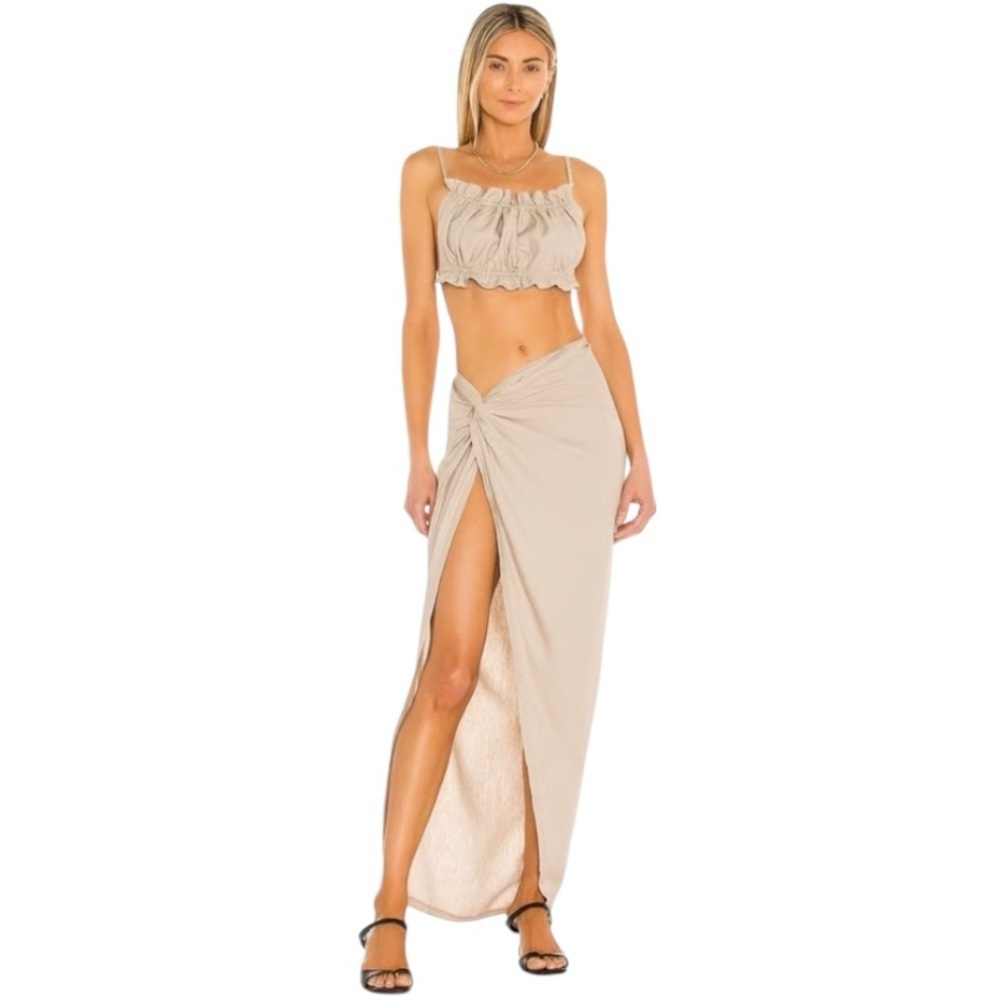 OW Collection Iris Skirt Set Light Beige L/XL